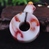 Hetian Jade Chicken Blood Jade Peace Buckle Pendant