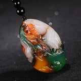 Hetian Jade Carved Carp Stone Pendant for Men