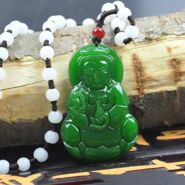 Hetian Jade Guanyin Bodhisattva Pendant Men's Safe Pendant