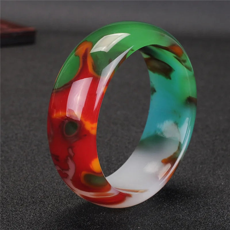 Hetian Jade Outer Mongolia Colored Jade Bracelet Ladies Jewelry