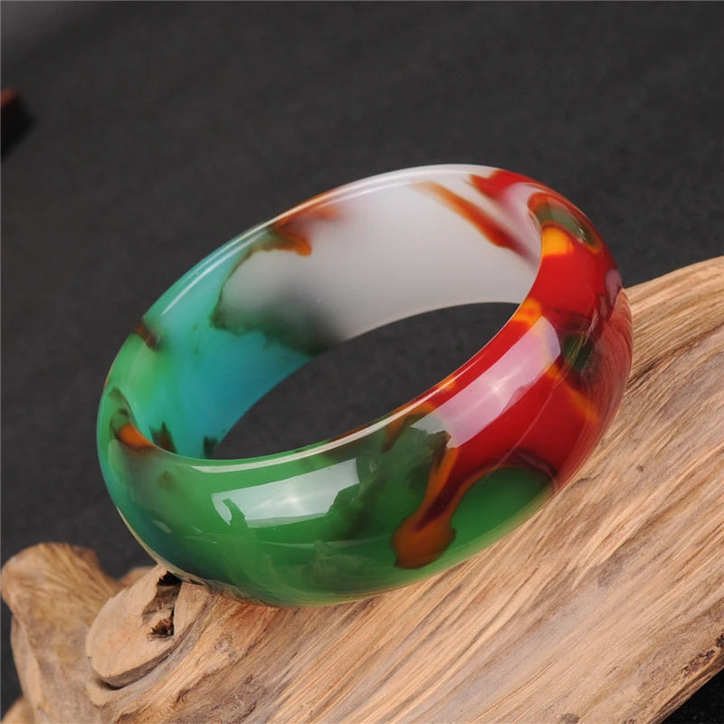 Hetian Jade Outer Mongolia Colored Jade Bracelet Ladies Jewelry
