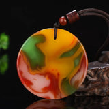 Hetian Jade Smooth Sailing Pendant Men Women Safety Aid Business Sweater Chain