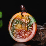 Hetian Jade Smooth Sailing Pendant Men Women Safety Aid Business Sweater Chain