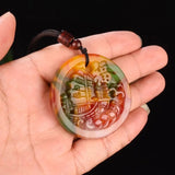 Hetian Jade Smooth Sailing Pendant Men Women Safety Aid Business Sweater Chain