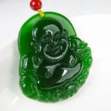 Hetian Stone Buddha Pendant Tian Maitreya Tatu Lucky Green Peace