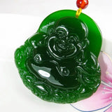 Hetian Stone Buddha Pendant Tian Maitreya Tatu Lucky Green Peace