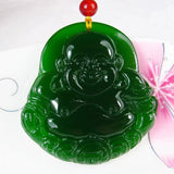 Hetian Stone Buddha Pendant Tian Maitreya Tatu Lucky Green Peace
