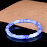 Xinjiang Hotan Fine Circle Bracelet Natural Jade Floating Flower Bracelet