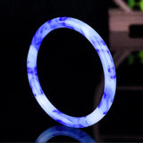 Xinjiang Hotan Fine Circle Bracelet Natural Jade Floating Flower Bracelet