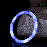 Xinjiang Hotan Fine Circle Bracelet Natural Jade Floating Flower Bracelet