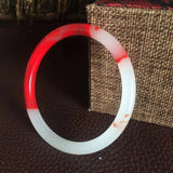 Hotan Jade Chicken Blood Jade Round Bar Bracelet Women's Jewelry