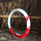 Hotan Jade Chicken Blood Jade Round Bar Bracelet Women's Jewelry