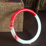 Hotan Jade Chicken Blood Jade Round Bar Bracelet Women's Jewelry