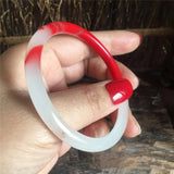 Hotan Jade Chicken Blood Jade Round Bar Bracelet Women's Jewelry