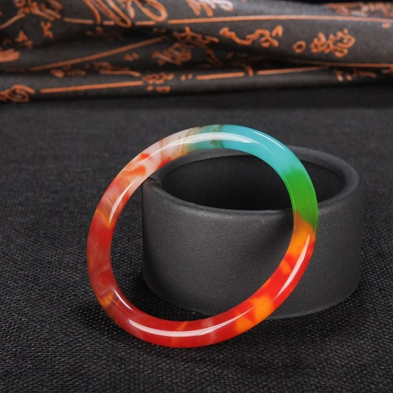 Hotan Jade Bracelet Wire Female Round Bar Bracelet