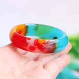 Hotan Jade Colorful Bracelet Women's Silk Floating Flower Gobi Jade