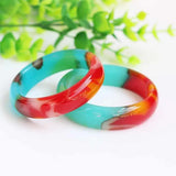 Hotan Jade Colorful Bracelet Women's Silk Floating Flower Gobi Jade