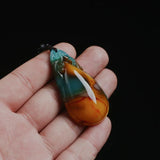 Colorful Jade Water Drop Pendant Sweater Chain Jewelry