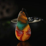 Colorful Jade Water Drop Pendant Sweater Chain Jewelry