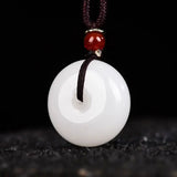 Hotan Jade Peace Buckle Sheepskin Jade Pendant Powder High Peace Pendant