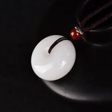 Hotan Jade Peace Buckle Sheepskin Jade Pendant Powder High Peace Pendant