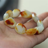 Hotan Jade Seed Bracelet Raw Stone Red Men Women