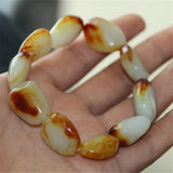 Hotan Jade Seed Bracelet Raw Stone Red Men Women