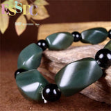 Xinjiang Hotan Sapphire Men's Bracelet Jade Amulet