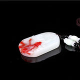 Hotan Red Landscape Jade Pendant Chicken Blood Stone Sweater Chain