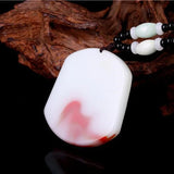 Hotan Red Landscape Jade Pendant Chicken Blood Stone Sweater Chain