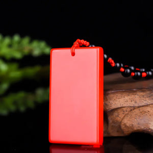 Xinjiang Chicken Blood Red Jade Peace Pendant
