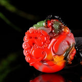 Xinjiang Natural Jade Pixiu Pendant Necklace for Men and Women