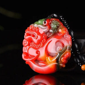 Xinjiang Natural Jade Pixiu Pendant Necklace for Men and Women