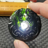 Xinjiang Dark Green Jade Double Wall Pendant - Ethnic Wind Joker