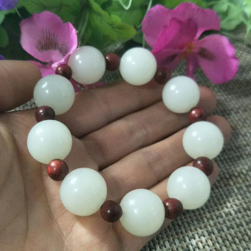 Xinjiang Jade Beads Jade Bracelet Lucky Exorcise Evil Spirits Auspicious Amulet