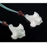 Xinjiang Golden Silk Jade Orchid Pendant Necklace Jewelry