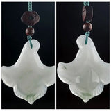Xinjiang Golden Silk Jade Orchid Pendant Necklace Jewelry