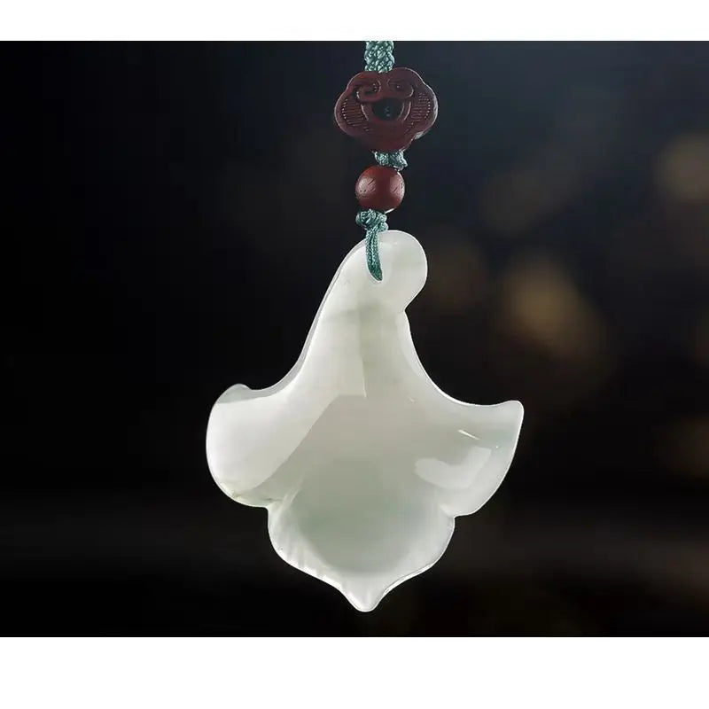 Xinjiang Golden Silk Jade Orchid Pendant Necklace Jewelry