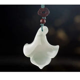 Xinjiang Golden Silk Jade Orchid Pendant Necklace Jewelry