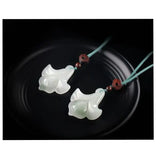 Xinjiang Golden Silk Jade Orchid Pendant Necklace Jewelry