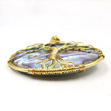 Light Yellow Round Abalone Shell Earrings For Women