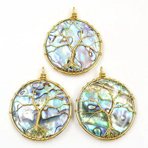 Light Yellow Round Abalone Shell Earrings For Women