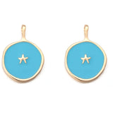 10Pcs Enamel Star Charm for DIY Jewelry Making