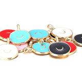 10Pcs Enamel Moon Charms for Jewelry Making