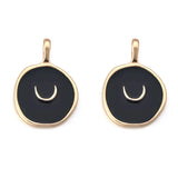 10Pcs Enamel Moon Charms for Jewelry Making