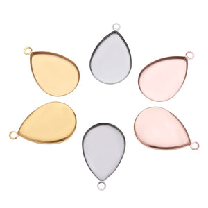 10pcs 25mm Stainless Steel Drop Tray Pendant