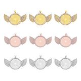 2Pcs Sliver Rose Rhinestone Jewelry Pendant Base for DIY Making