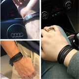 XiongHang Multilayer Leather Bracelet Men Stainless Steel Magnet Buckle