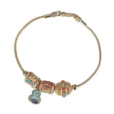 Xiyuan S925 Sterling Silver Gold-Plated Enamel Cloisonne Ladies' Bracelet