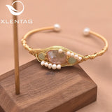 Natural Baroque Pearl Green Aventurine Bracelet GB0930